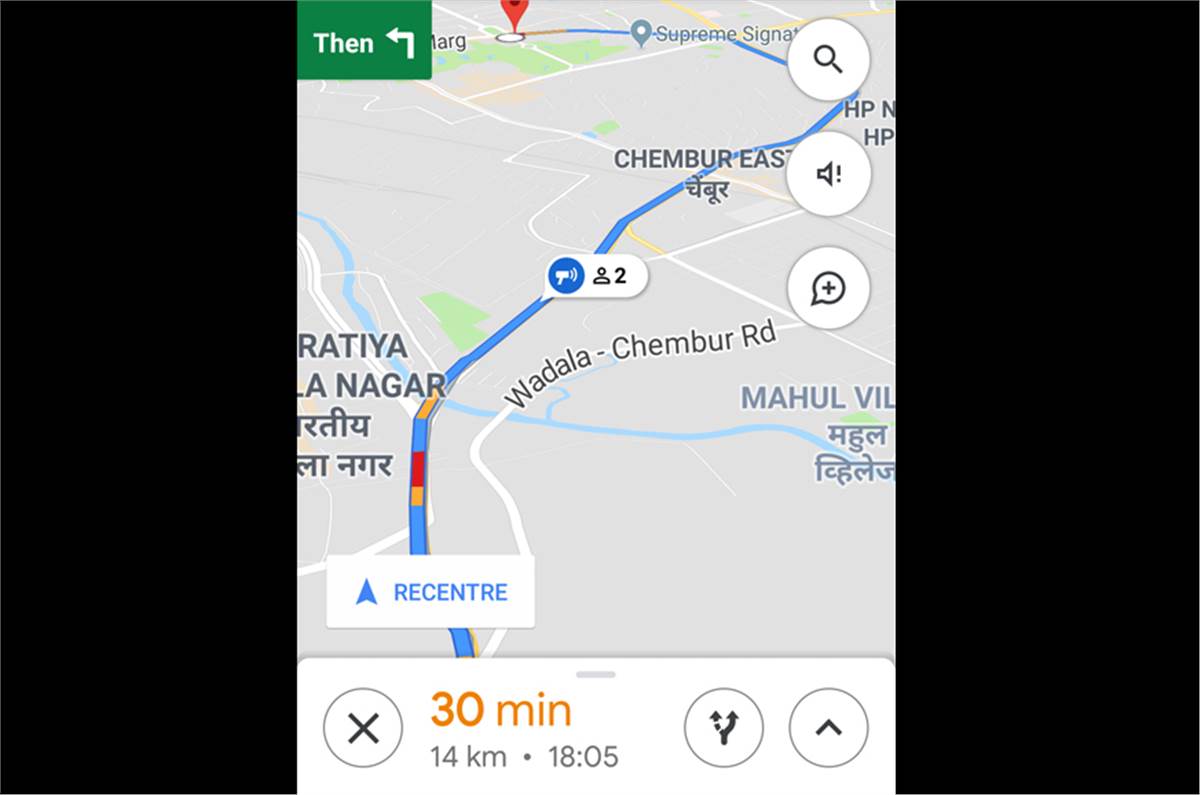 google maps begins to show speed