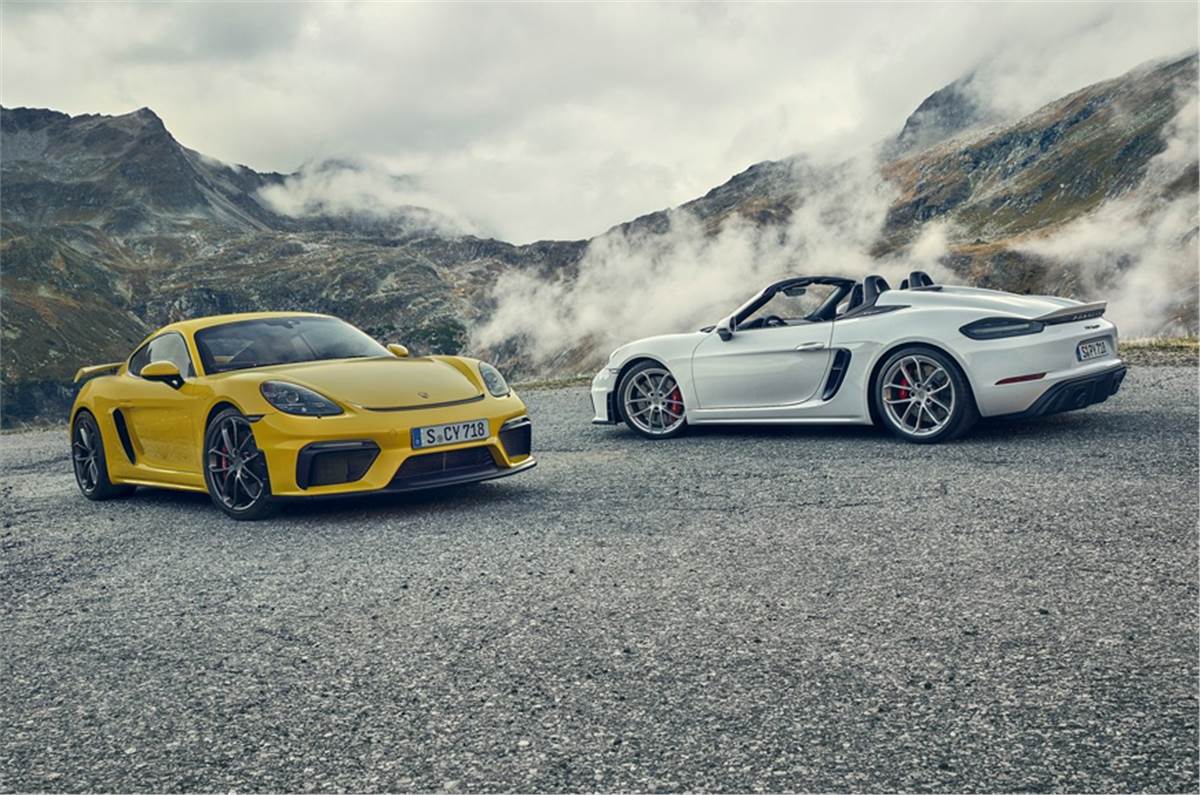 19 Porsche 718 Cayman Gt4 And Porsche 718 Boxster Spyder Revealed Autocar India