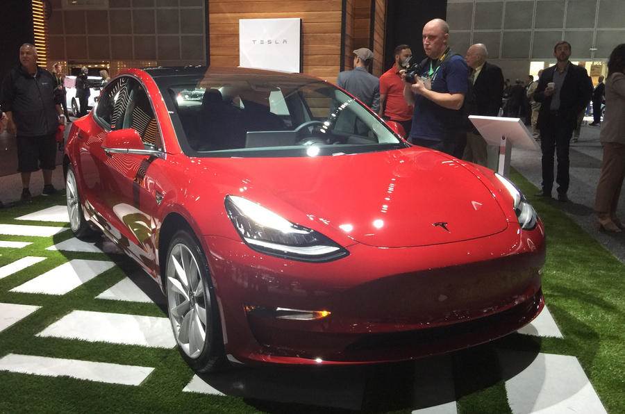 Tesla Model 3 makes public appearance at LA motor show | Autocar ...