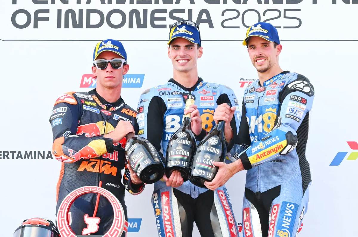 2025 Indonesia MotoGP race podium 2025 Indonesia MotoGP race podium