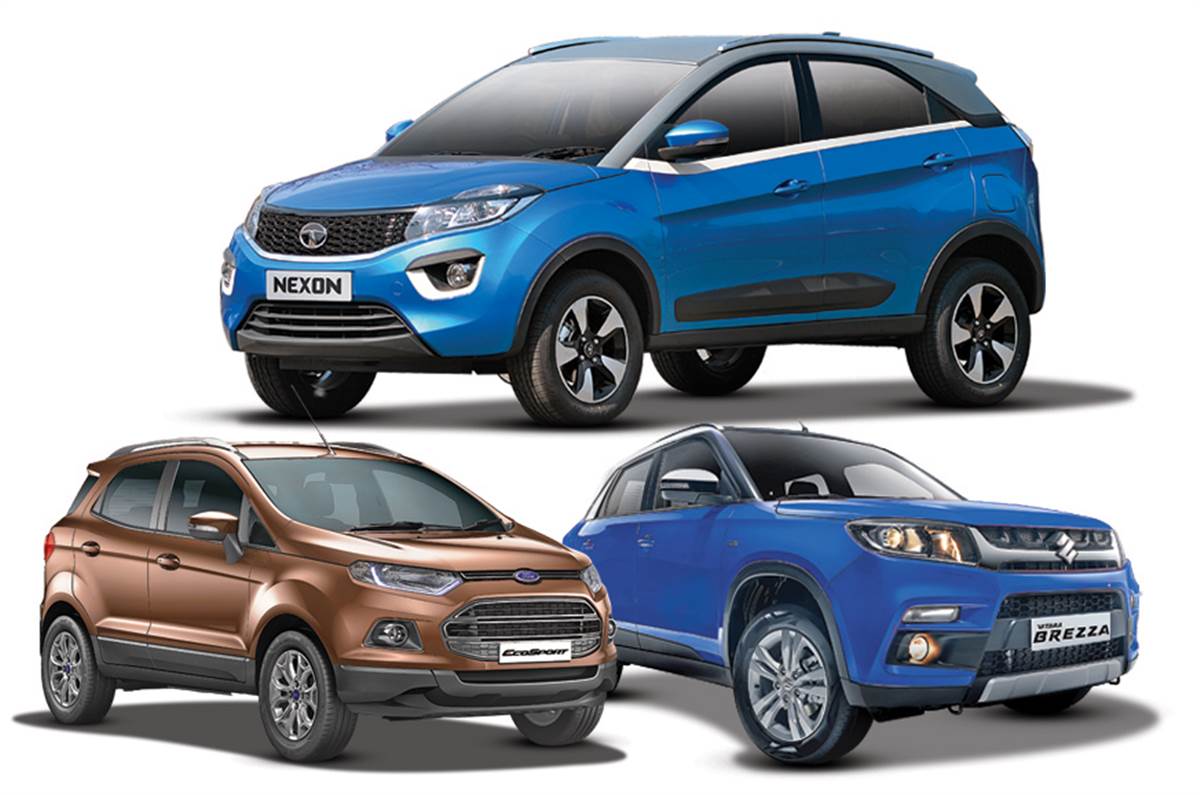 Tata Nexon vs Brezza vs Ecosport  Specs Comparison  Autocar India