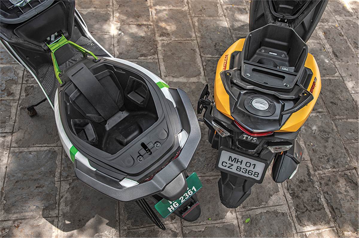 TVS Ntorq 125 Vs Ather 450 EV Scooter Comparison Autocar India tvs-ntorq-125-vs-ather-450-ev-scooter-comparison-autocar-india