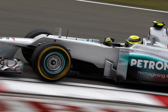 Rosberg flies to maiden pole in China
