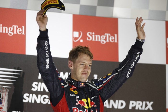 Vettel wins at Singapore as Hamilton retires