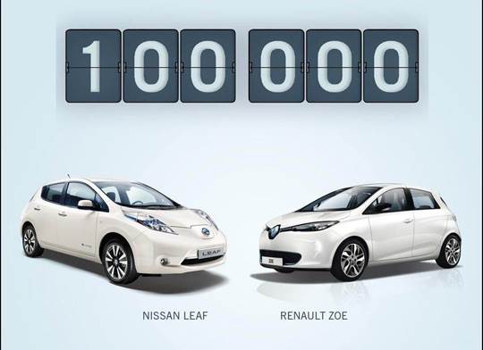 Renault-Nissan sells one lakh zero-emission cars