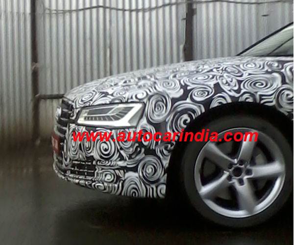 Audi A8 facelift spied in India