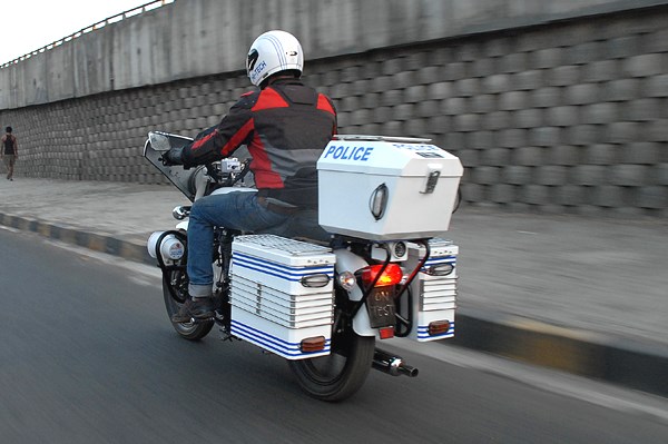 A close look at the Hi-tech Police Motorcycle prototype