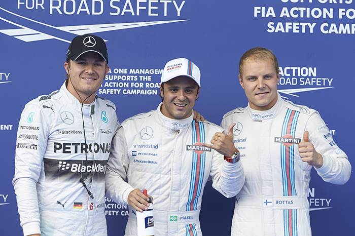 F1: Massa leads shock all-Williams front row Austria