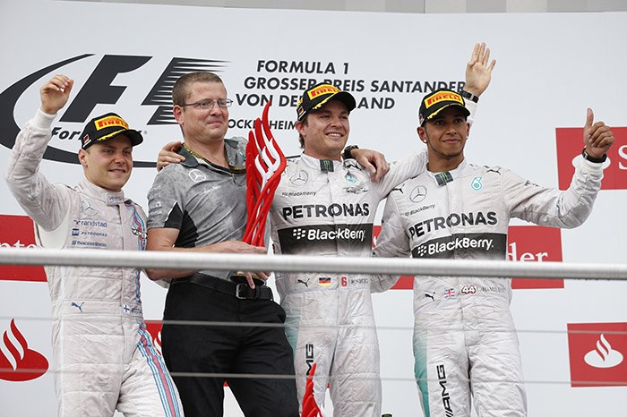 F1: Rosberg cruises to home win, Hamilton third