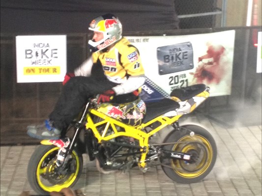 Ace European stunt rider performs at Pune IBW