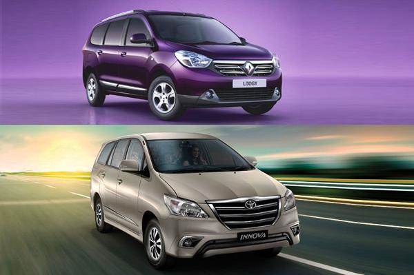 Renault Lodgy vs Toyota Innova: price and specifications comparison