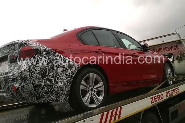 BMW 3-series facelift spied in India