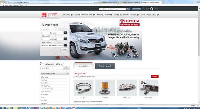Toyota launches online parts and accessories purchase portal
