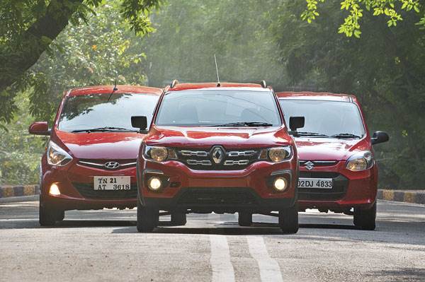 Renault Kwid vs Hyundai Eon vs Maruti Alto 800 comparison