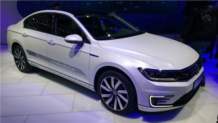 India-bound Volkswagen Passat GTE plug-in hybrid showcased at the Auto Expo