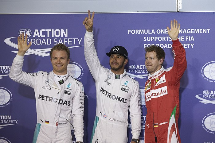 Lewis Hamilton takes pole position for Bahrain GP