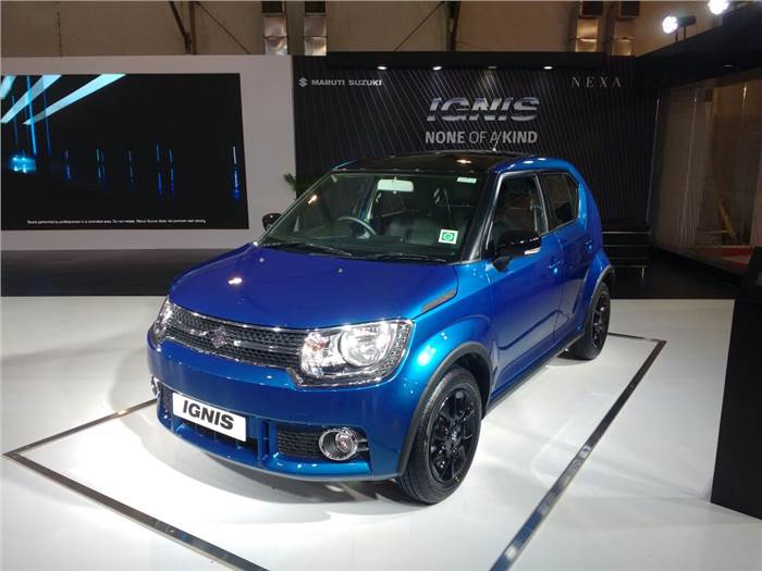 Maruti Ignis on display at the Autocar Performance Show