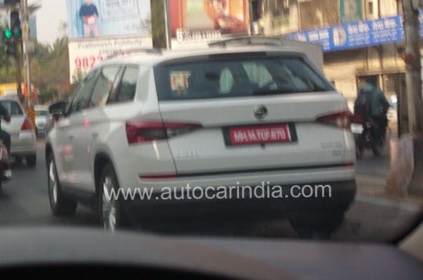 Skoda Kodiaq SUV spied testing in India