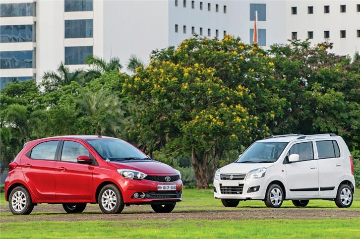 Tata Tiago AMT vs Maruti WagonR AMT comparison 