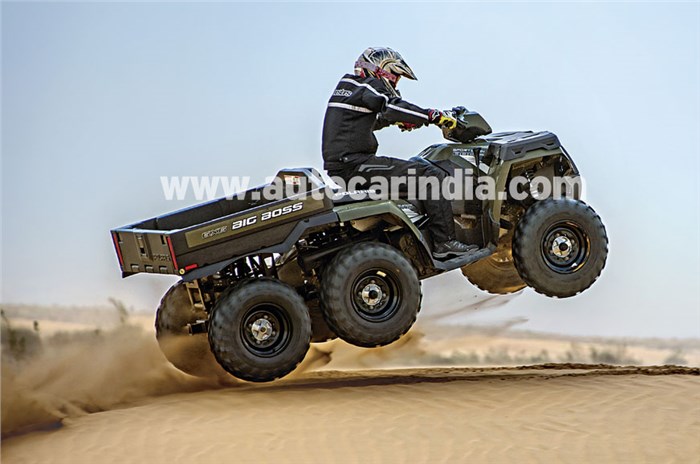 Dune-bashing in Jaisalmer with two 6x6s  