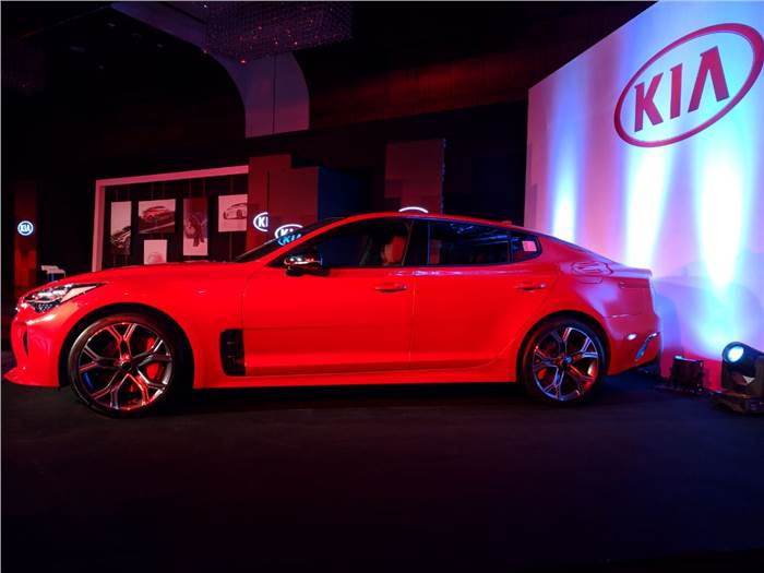 Kia Stinger sedan shown ahead of Auto Expo 2018