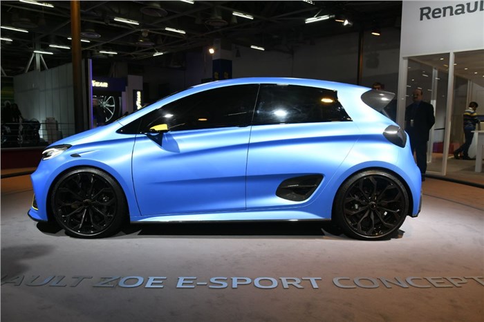 Renault Zoe e-Sport displayed at Auto Expo 2018