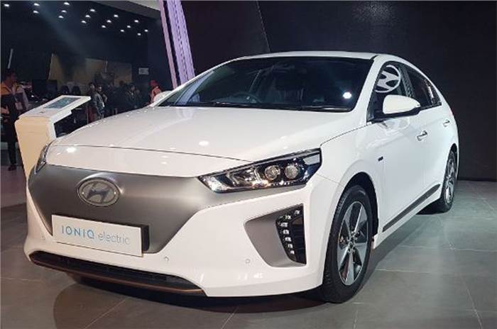 Hyundai Ioniq EV, Hybrid showcased at Auto Expo 2018