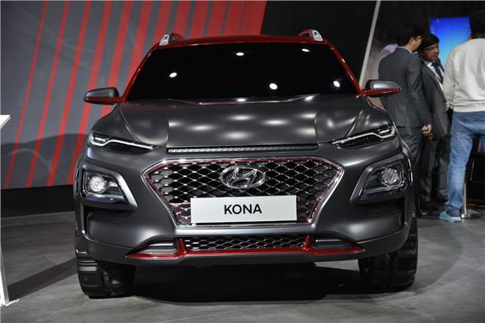 Hyundai Kona showcased at Auto Expo 2018