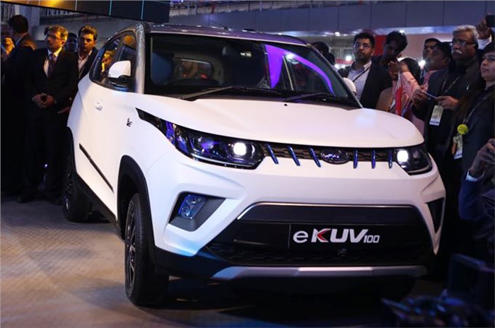Mahindra eKUV100 EV showcased at Auto Expo