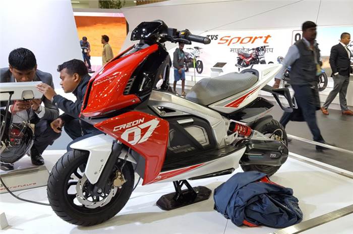 Electric two-wheelers showcased at Auto Expo