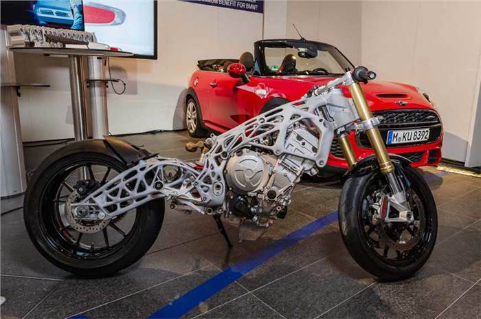BMW Motorrad reveals 3D-printed frame, swingarm