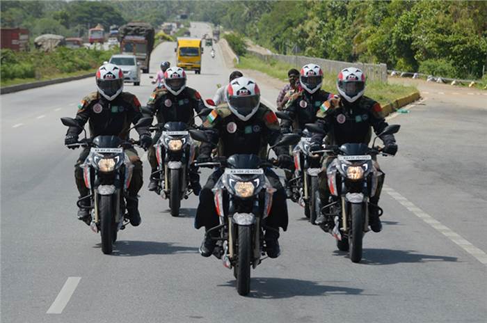 TVS and Corps of Military Police motorcycle expedition flagged off