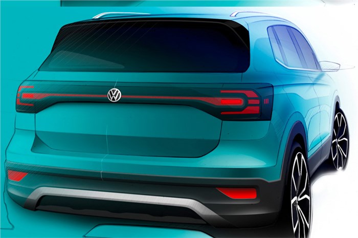 Volkswagen T-Cross SUV interior sketch revealed