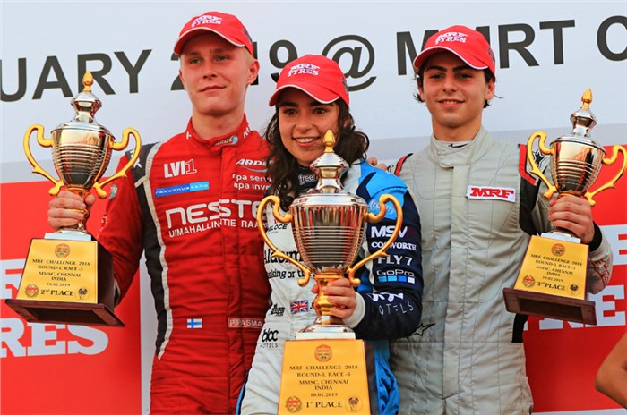 Chadwick becomes first woman racer to win MRF Challenge