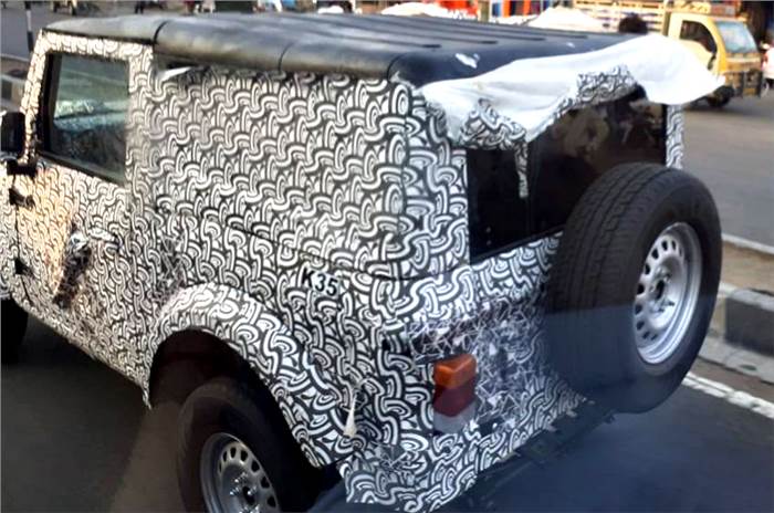 Next-gen Mahindra Thar hard top spied for the first time