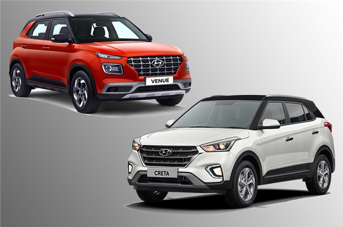 Hyundai Venue vs Creta price, fuel efficiency compared