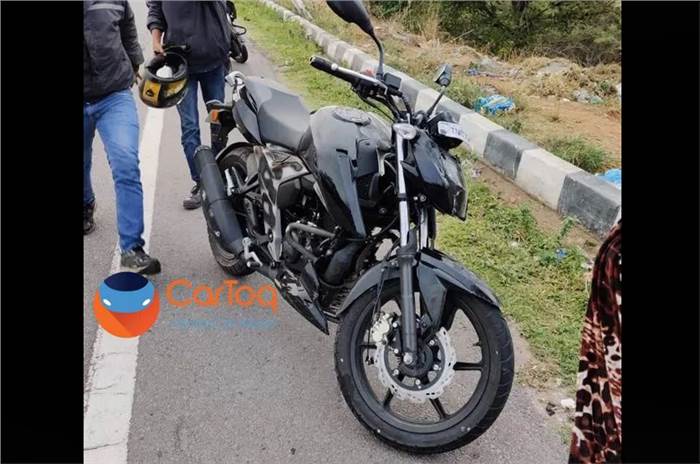 BS6 TVS Apache RTR 160 4V spotted testing