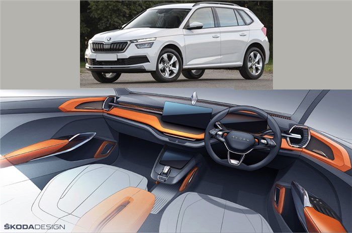 India-bound Skoda Vision IN SUV interior sketch revealed