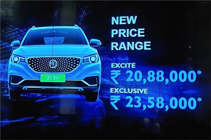 MG ZS EV launched at Rs 20.88 lakh