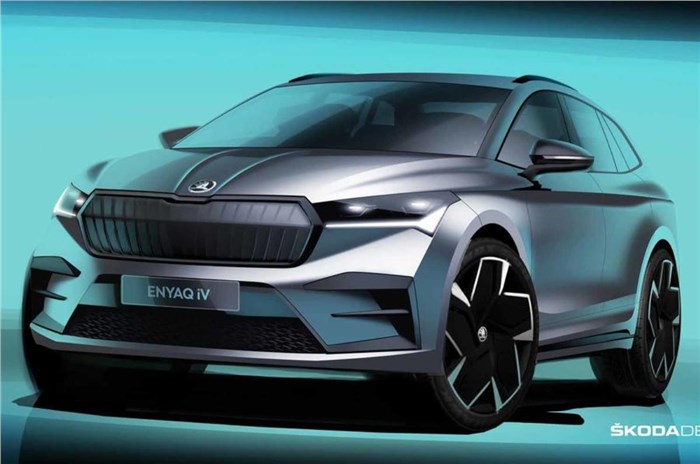 Skoda Enyaq iV exterior previewed in official sketches