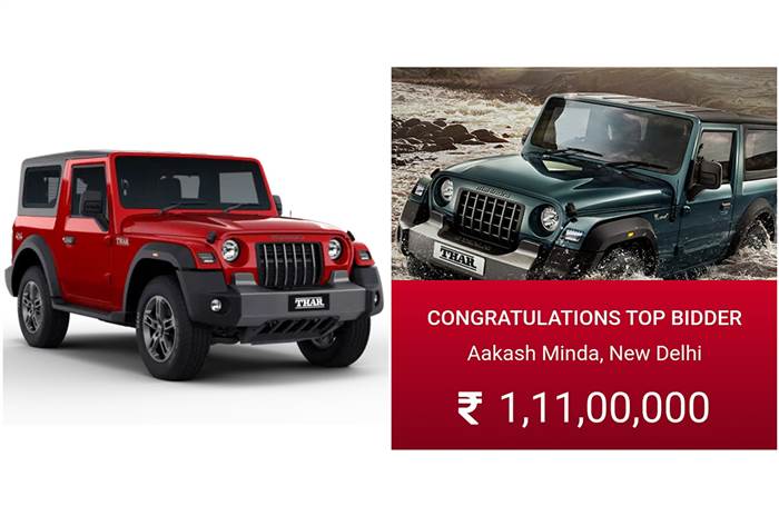 2020 Mahindra Thar #1 auctioned for Rs 1.11 crore