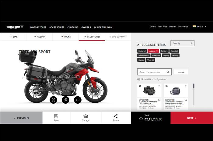 Triumph Motorcycles launches online customization platform