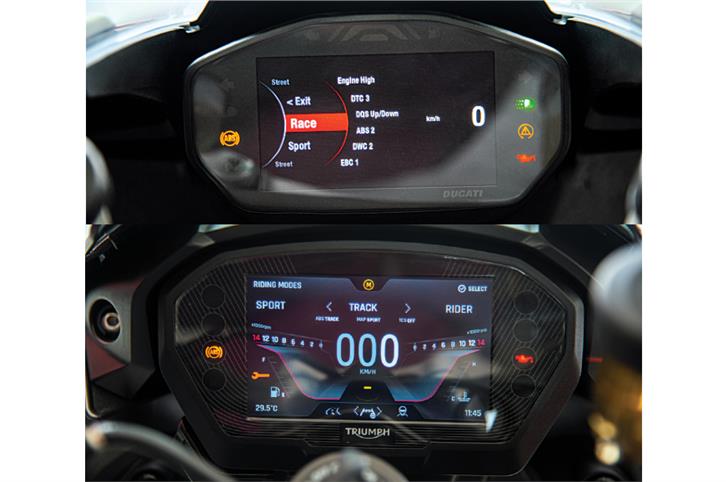 Ducati Panigale V2 vs Triumph Street Triple RS comparison 