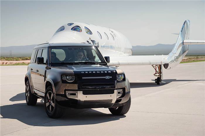 Land Rover Defender supports Virgin Galactic's first fully-manned flight
