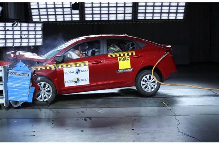 Hyundai Verna scores 0 stars at Latin NCAP crash test