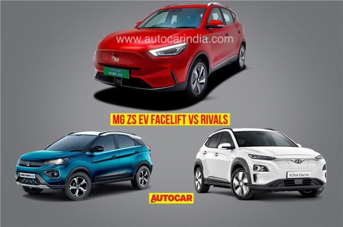 MG ZS EV facelift vs rivals: price, specifications comparison