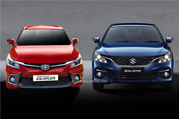 New Toyota Glanza and new Maruti Suzuki Baleno static image