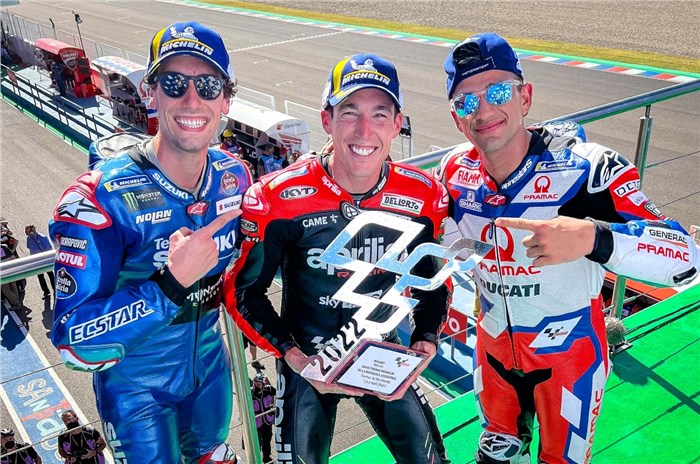 2022 Argentina MotoGP podium - Rins, Espargaro and Martin