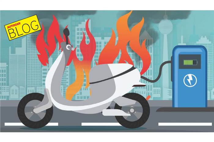 Electric scooter on fire image