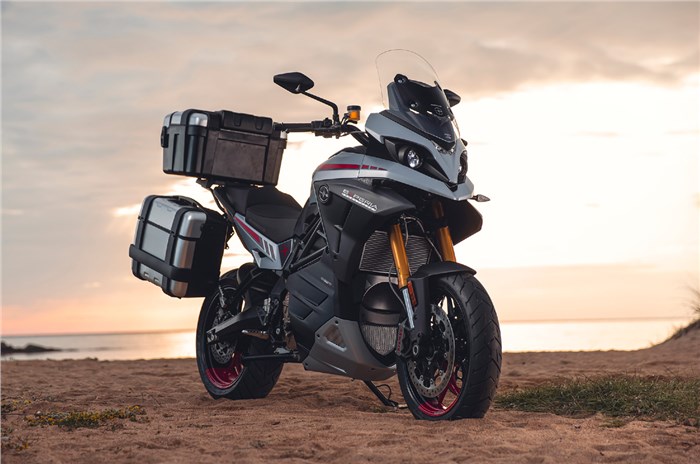 The Energica Experia electric adventure tourer motorcycle.
